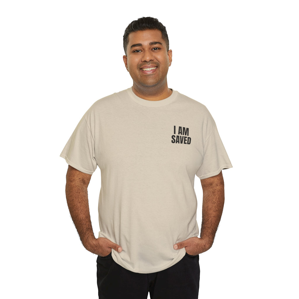 Saved Christian T‑Shirt — “I Am Saved” Bible Verse Tee (Ephesians 2:8)