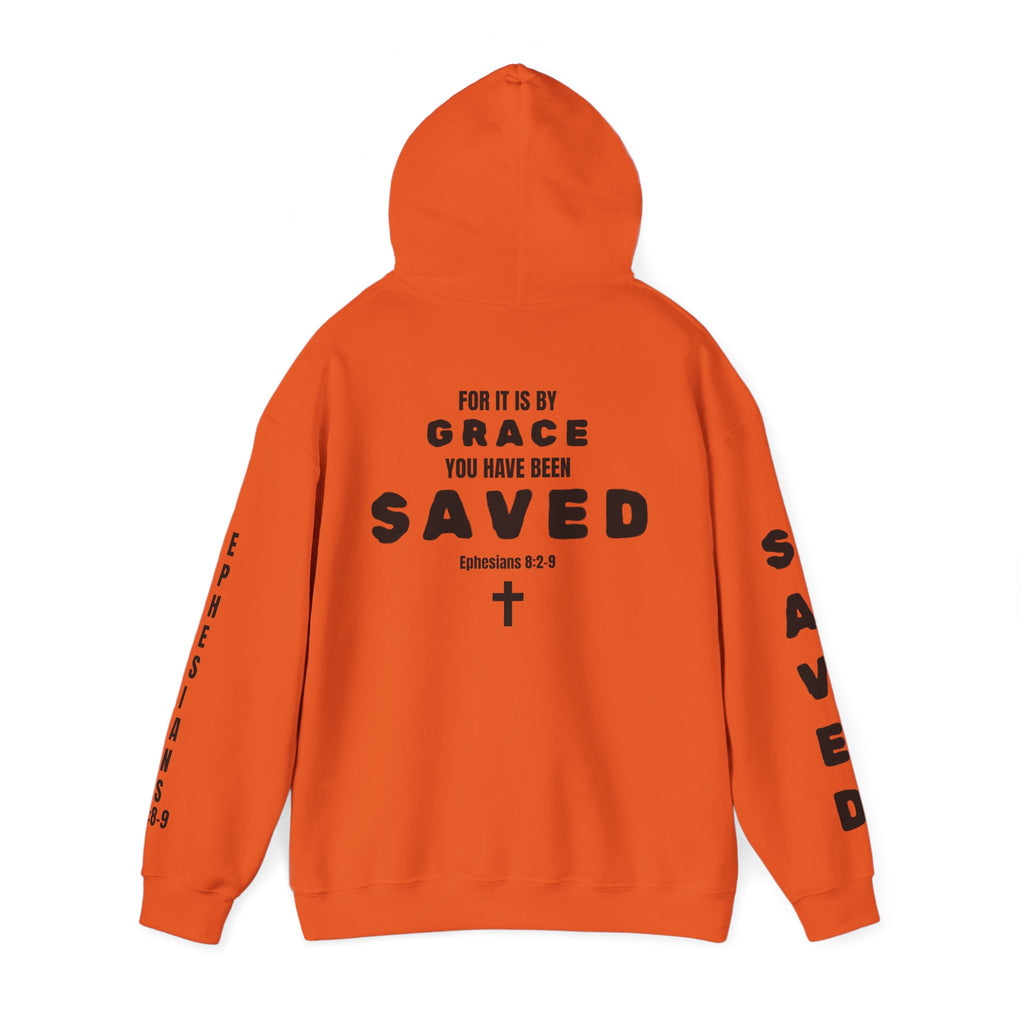 Saved Christian Hoodie — "I Am Saved" Faith Pullover (Ephesians 2:8-9)