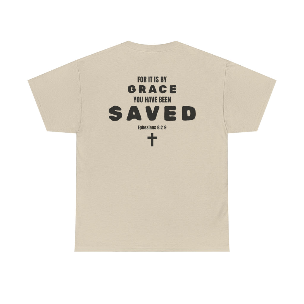 Saved Christian T‑Shirt — “I Am Saved” Bible Verse Tee (Ephesians 2:8)