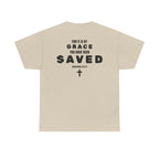 Saved Christian T‑Shirt — “I Am Saved” Bible Verse Tee (Ephesians 2:8)