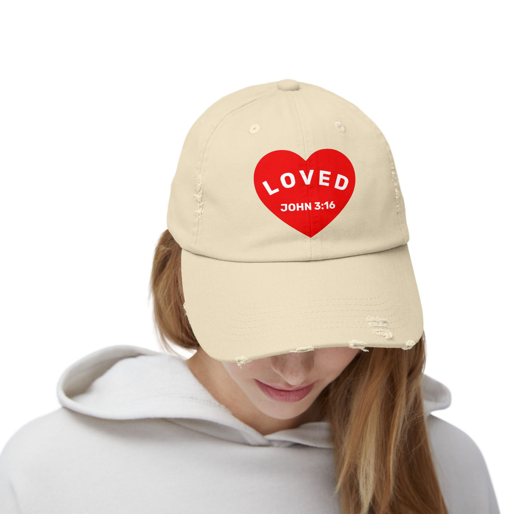 LOVED. Unisex Distressed Hat