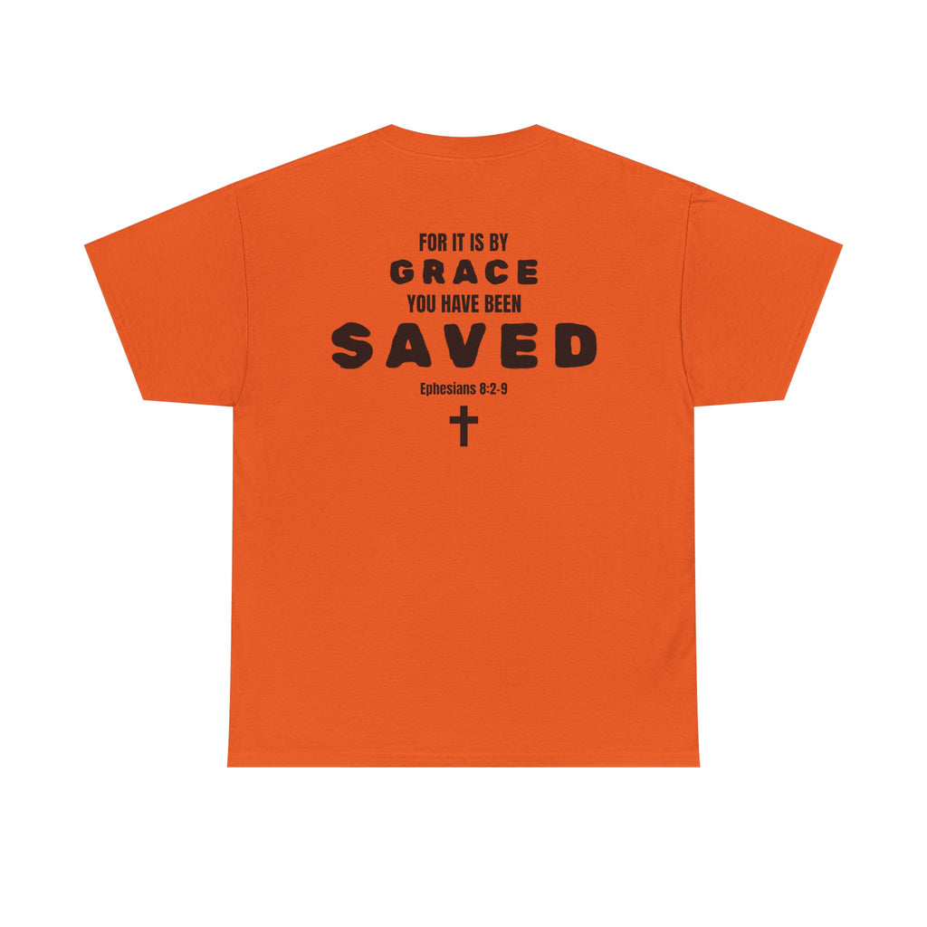 Saved Christian T‑Shirt — “I Am Saved” Bible Verse Tee (Ephesians 2:8)