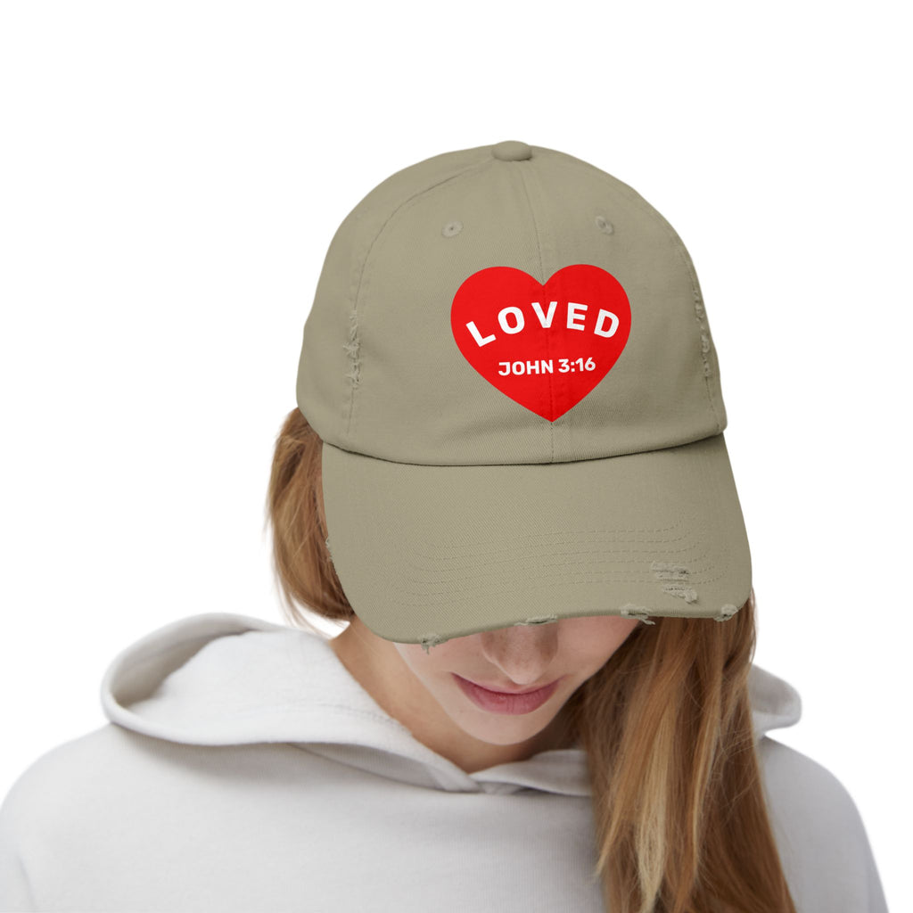 LOVED. Unisex Distressed Hat