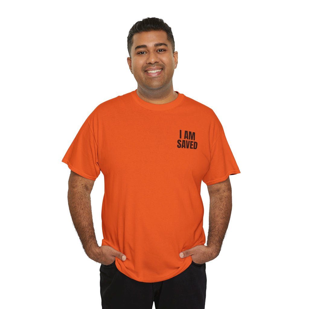 Saved Christian T‑Shirt — “I Am Saved” Bible Verse Tee (Ephesians 2:8)
