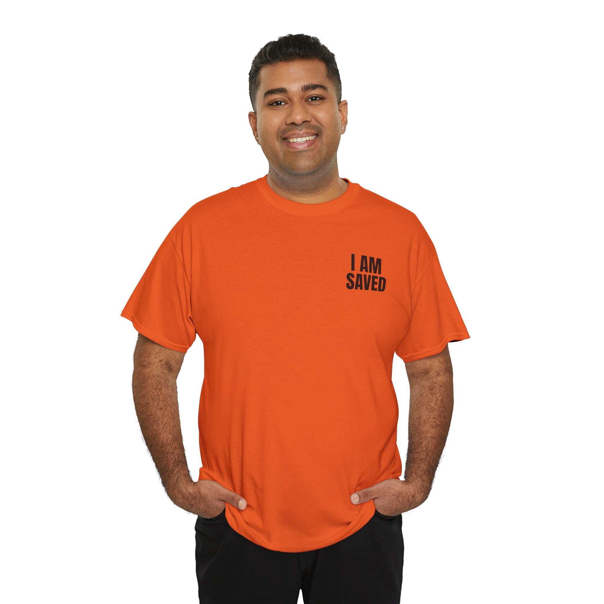 Saved Christian T‑Shirt — “I Am Saved” Bible Verse Tee (Ephesians 2:8)
