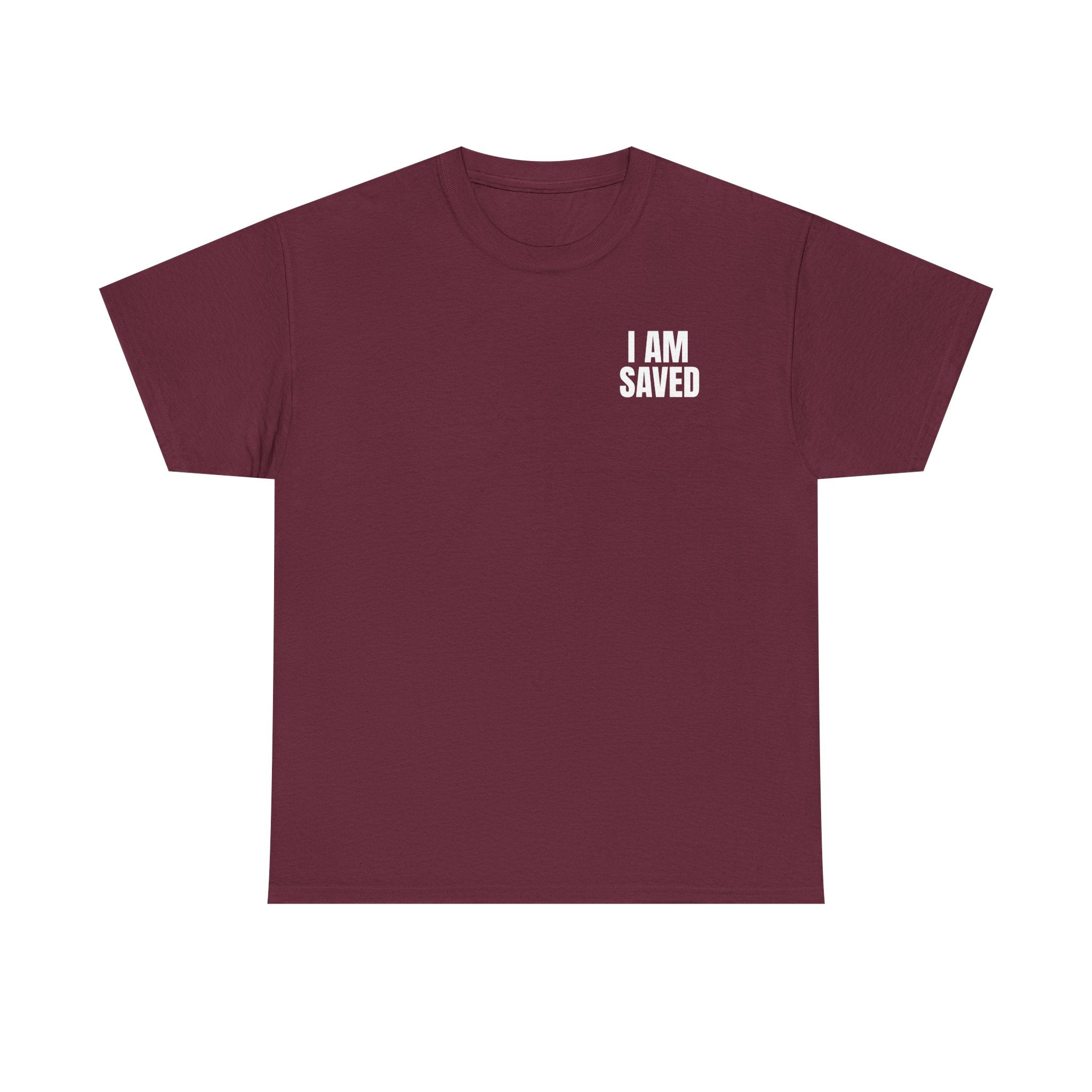 Saved Christian T‑Shirt — “I Am Saved” Bible Verse Tee (Ephesians 2:8)