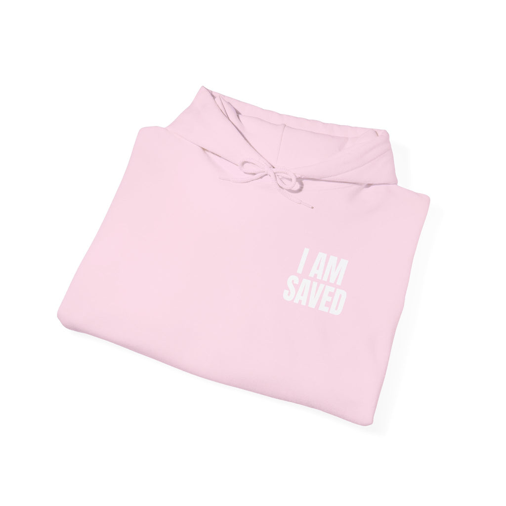Saved Christian Hoodie — "I Am Saved" Faith Pullover (Ephesians 2:8-9)