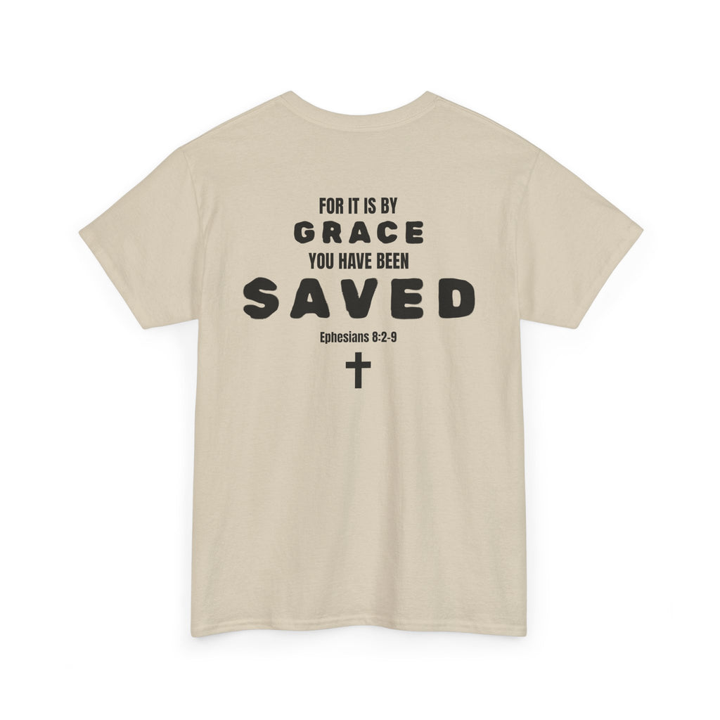 Saved Christian T‑Shirt — “I Am Saved” Bible Verse Tee (Ephesians 2:8)