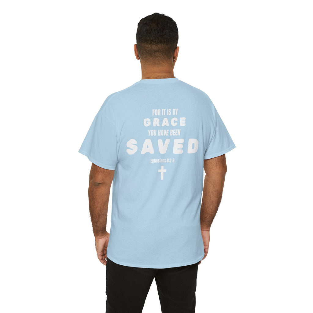Saved Christian T‑Shirt — “I Am Saved” Bible Verse Tee (Ephesians 2:8)