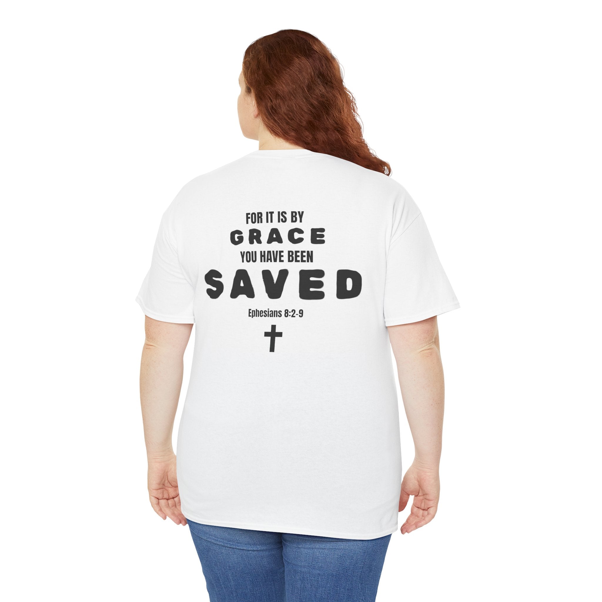 Saved Christian T‑Shirt — “I Am Saved” Bible Verse Tee (Ephesians 2:8)