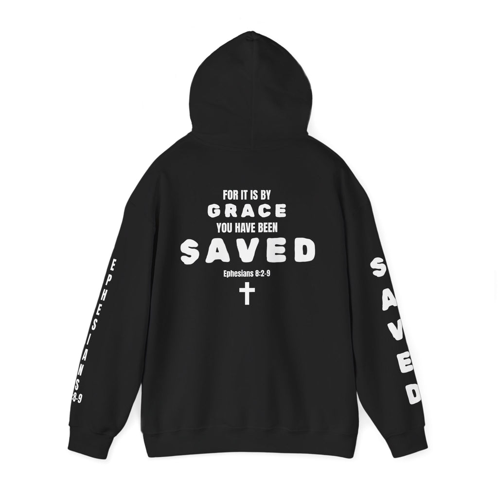 Saved Christian Hoodie — "I Am Saved" Faith Pullover (Ephesians 2:8-9)