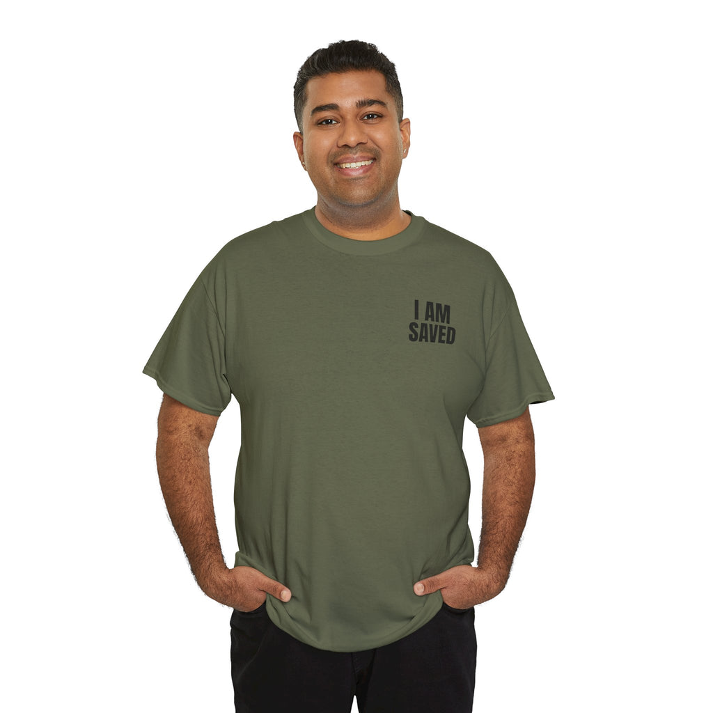 Saved Christian T‑Shirt — “I Am Saved” Bible Verse Tee (Ephesians 2:8)