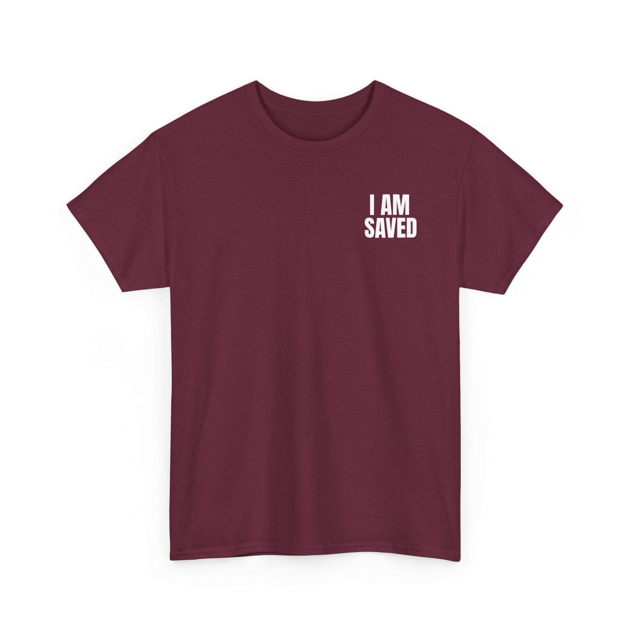 Saved Christian T‑Shirt — “I Am Saved” Bible Verse Tee (Ephesians 2:8)