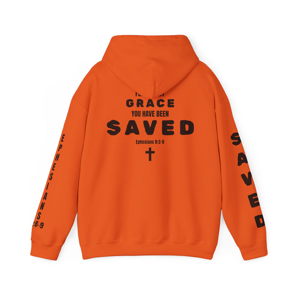 Saved Christian Hoodie — "I Am Saved" Faith Pullover (Ephesians 2:8-9)