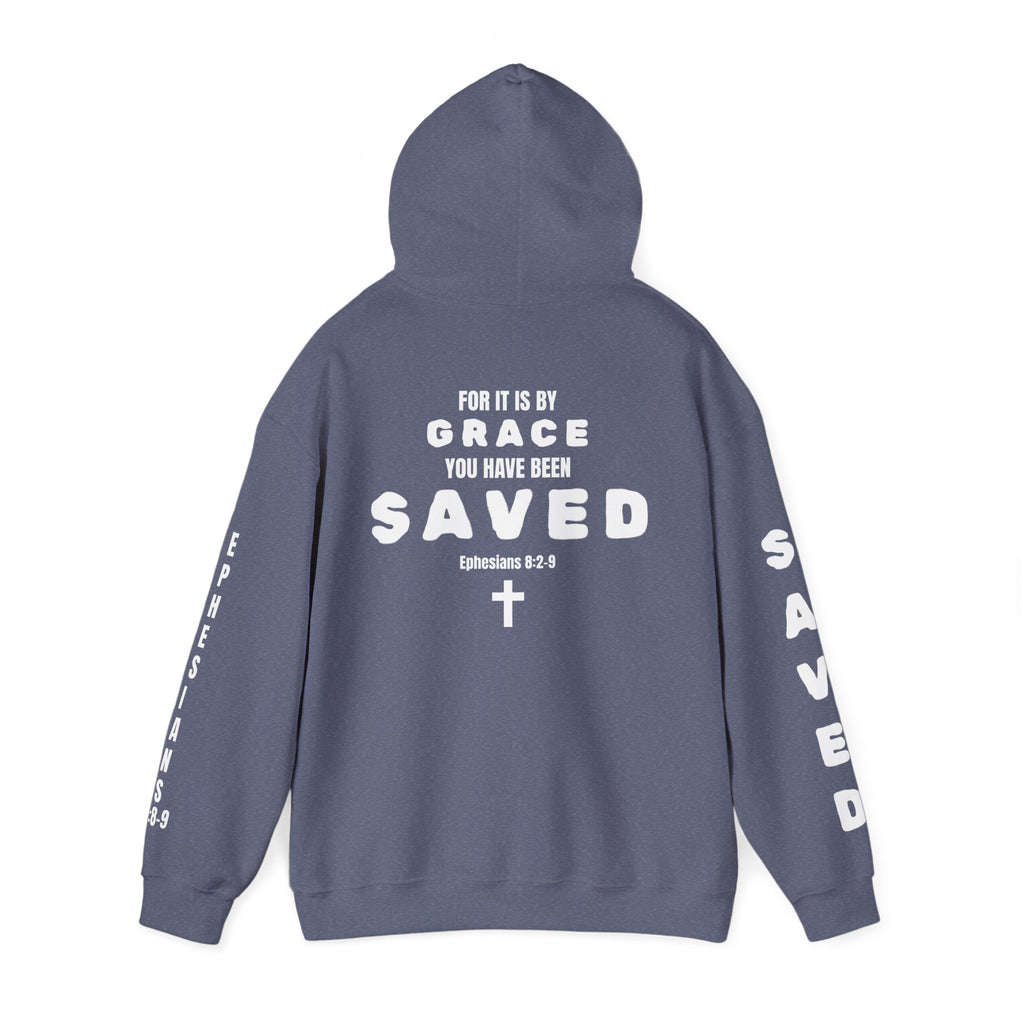 Saved Christian Hoodie — "I Am Saved" Faith Pullover (Ephesians 2:8-9)
