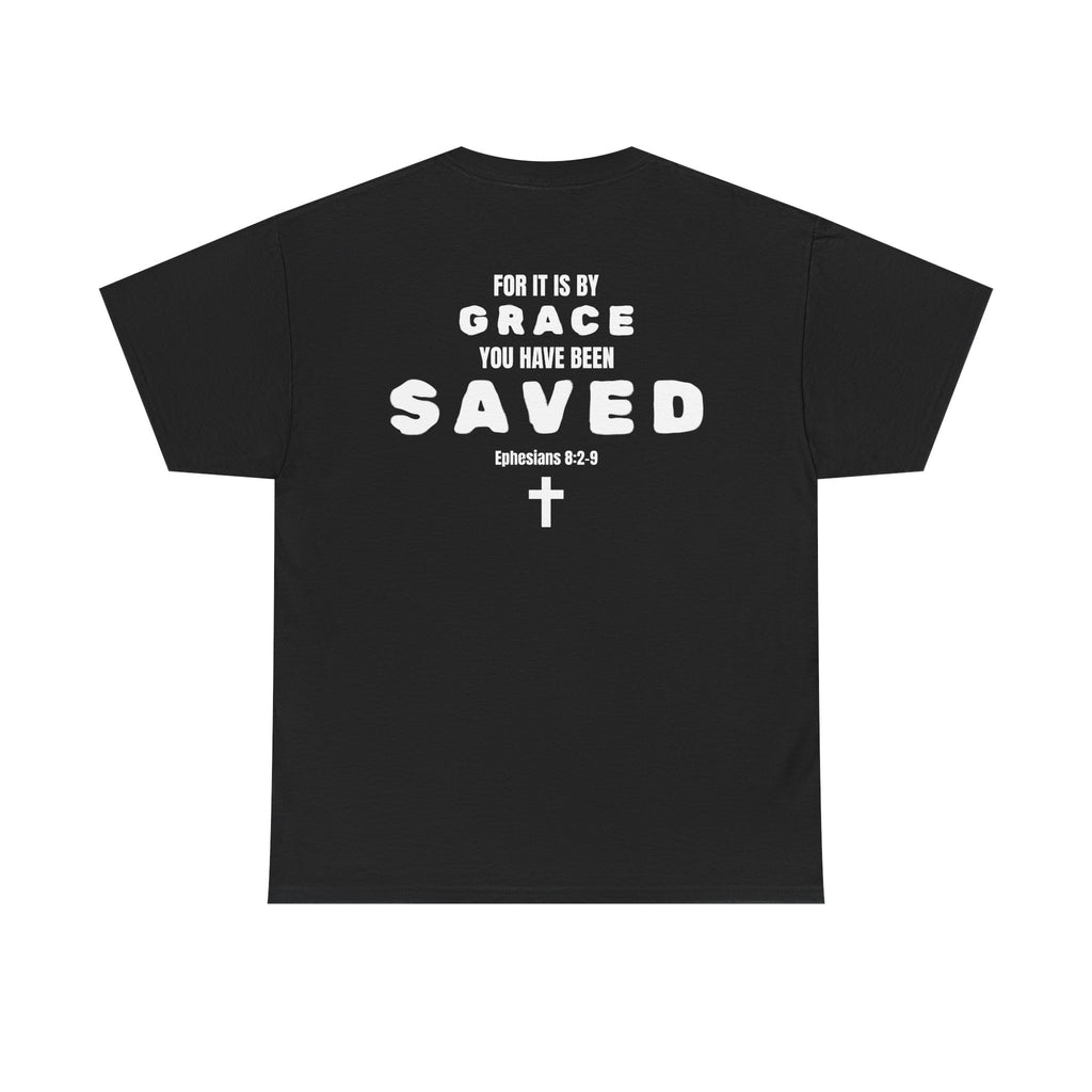 Saved Christian T‑Shirt — “I Am Saved” Bible Verse Tee (Ephesians 2:8)
