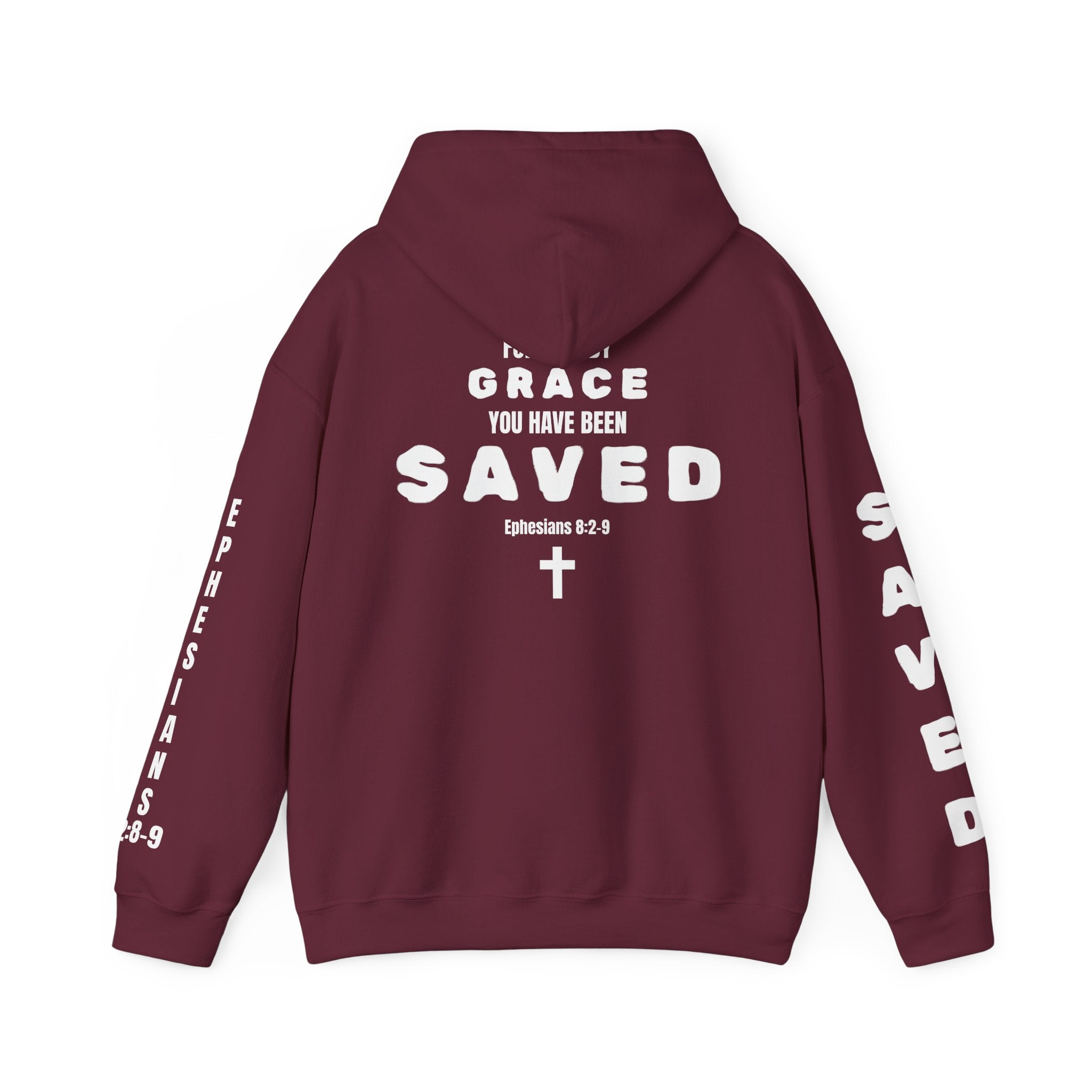 Saved Christian Hoodie — "I Am Saved" Faith Pullover (Ephesians 2:8-9)