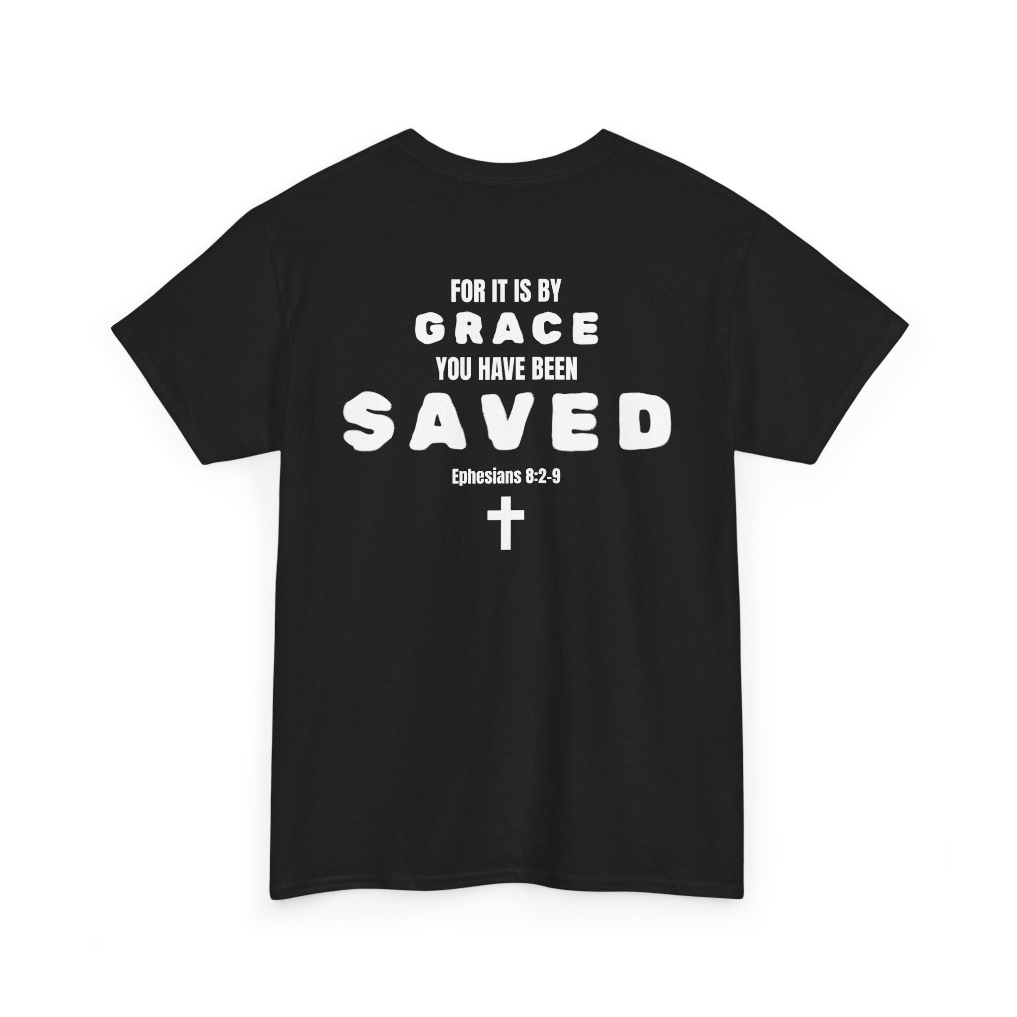 Saved Christian T‑Shirt — “I Am Saved” Bible Verse Tee (Ephesians 2:8)
