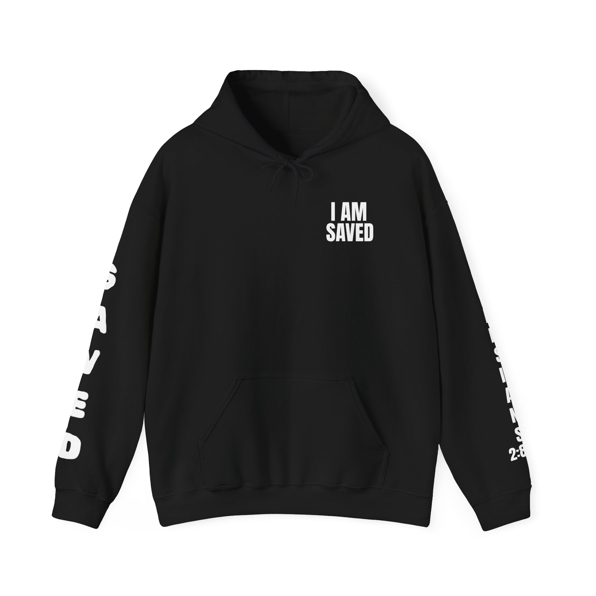 Saved Christian Hoodie — "I Am Saved" Faith Pullover (Ephesians 2:8-9)