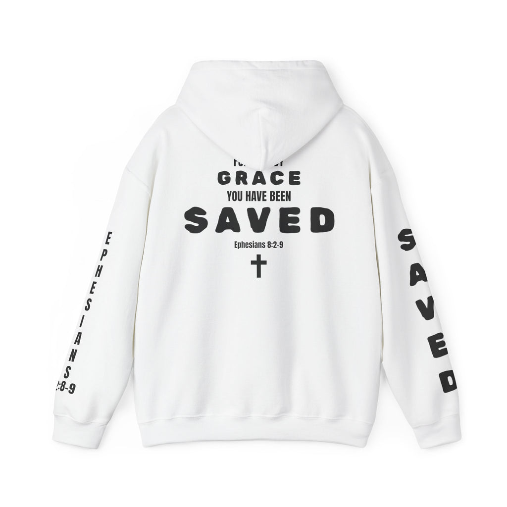 Saved Christian Hoodie — "I Am Saved" Faith Pullover (Ephesians 2:8-9)