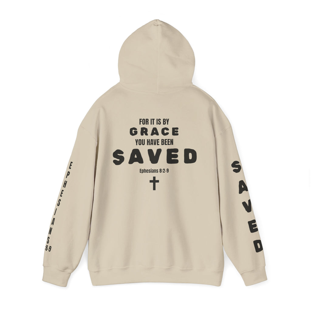 Saved Christian Hoodie — "I Am Saved" Faith Pullover (Ephesians 2:8-9)