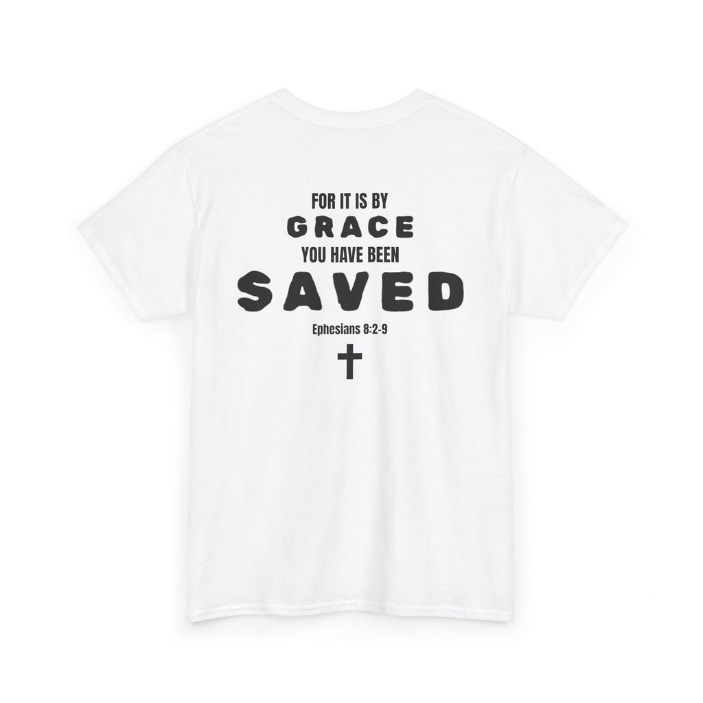 Saved Christian T‑Shirt — “I Am Saved” Bible Verse Tee (Ephesians 2:8)
