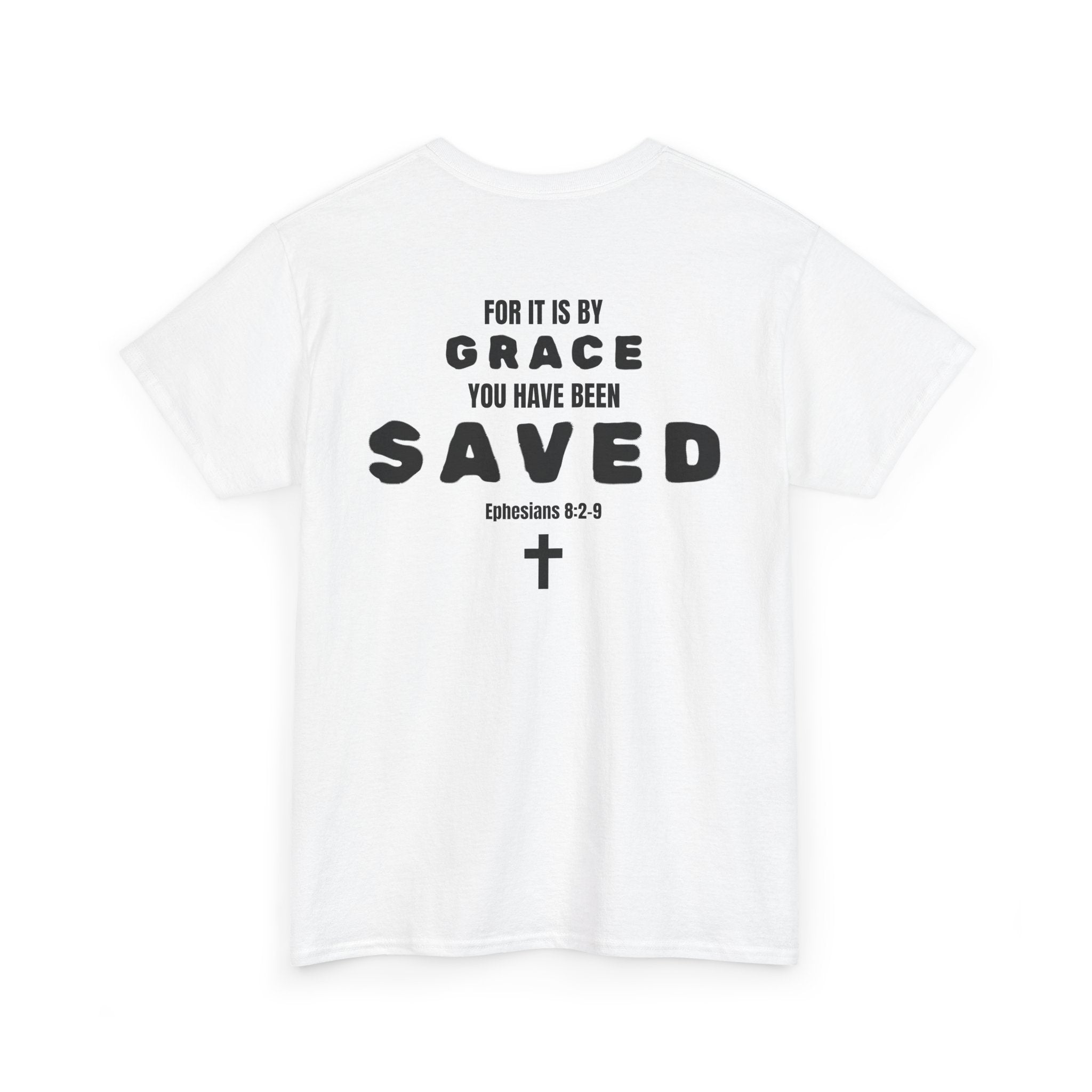 Saved Christian T‑Shirt — “I Am Saved” Bible Verse Tee (Ephesians 2:8)