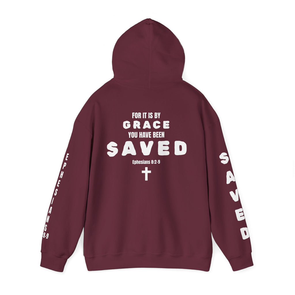 Saved Christian Hoodie — "I Am Saved" Faith Pullover (Ephesians 2:8-9)