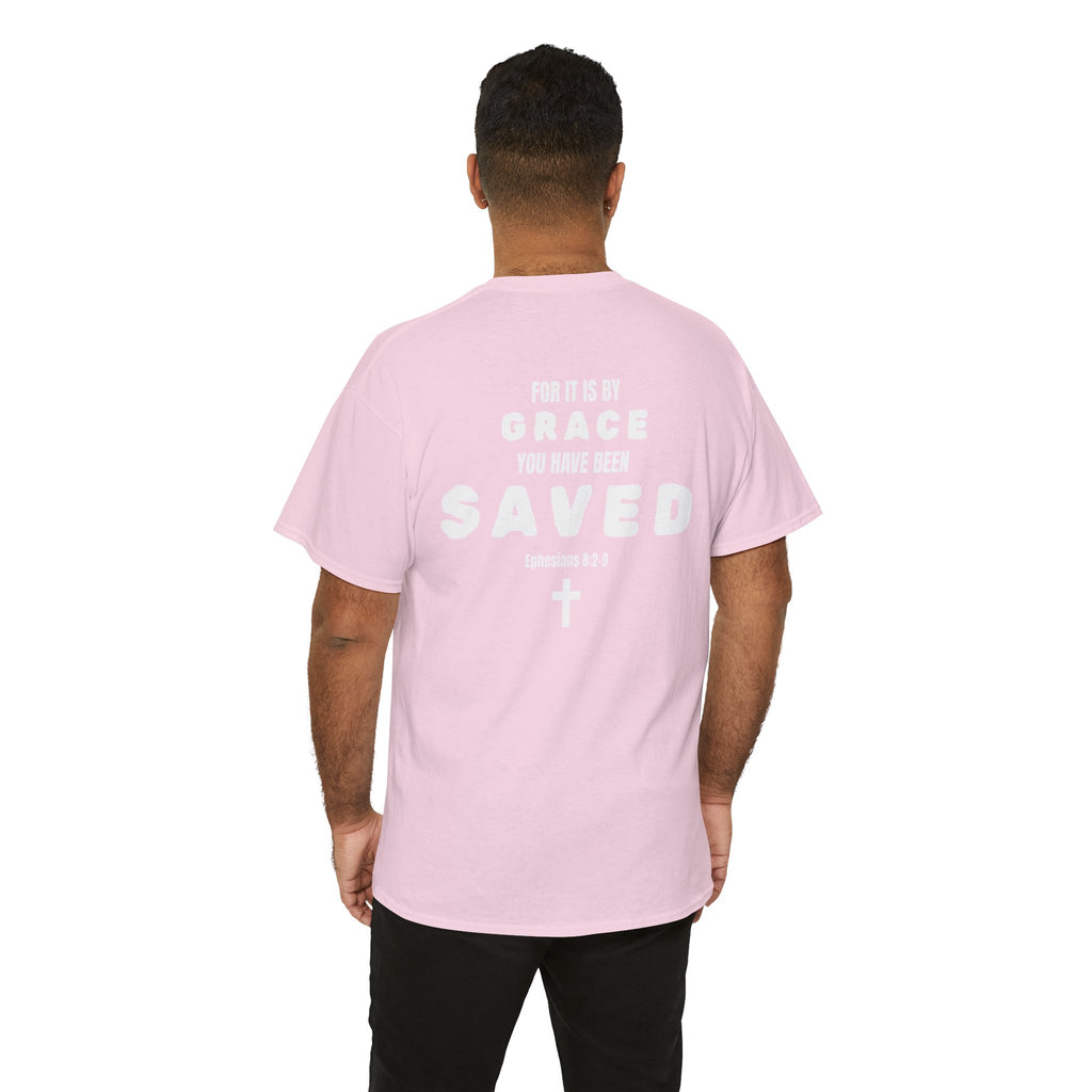 Saved Christian T‑Shirt — “I Am Saved” Bible Verse Tee (Ephesians 2:8)