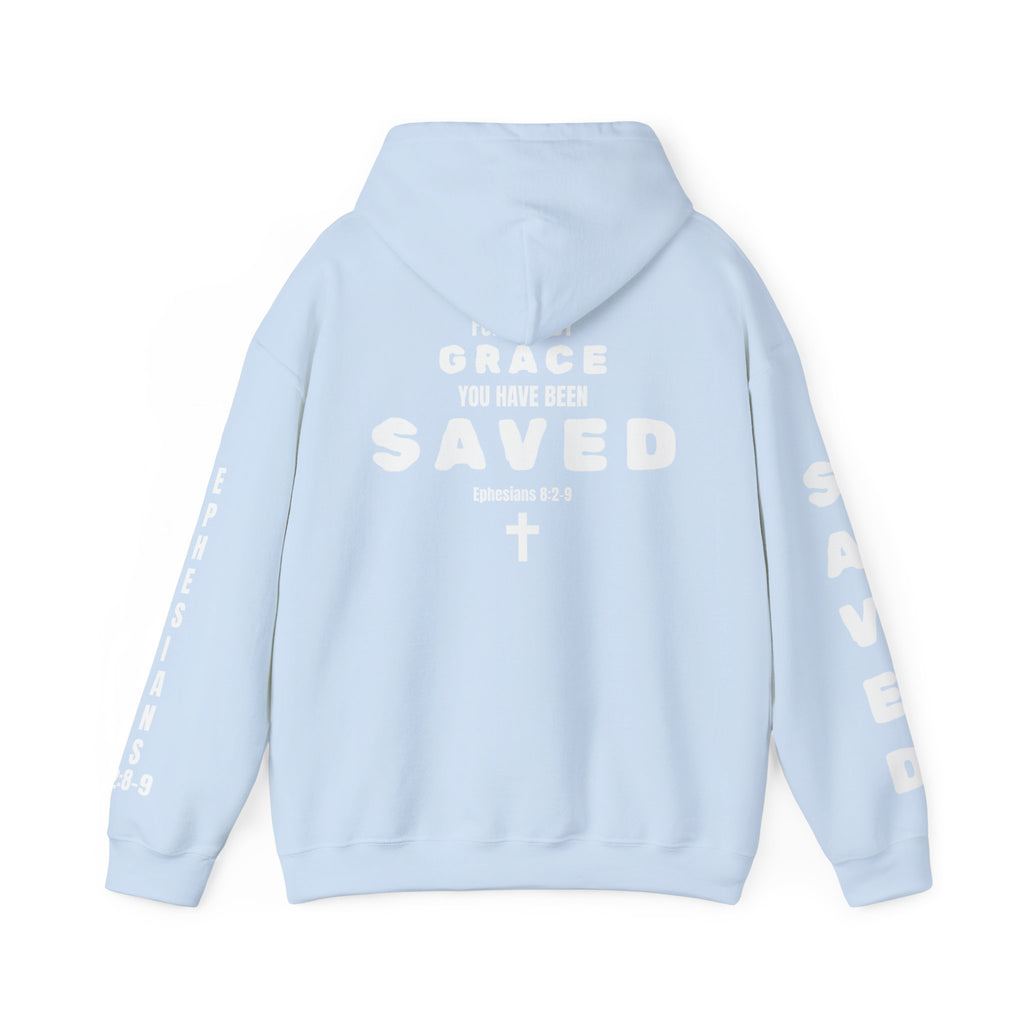 Saved Christian Hoodie — "I Am Saved" Faith Pullover (Ephesians 2:8-9)