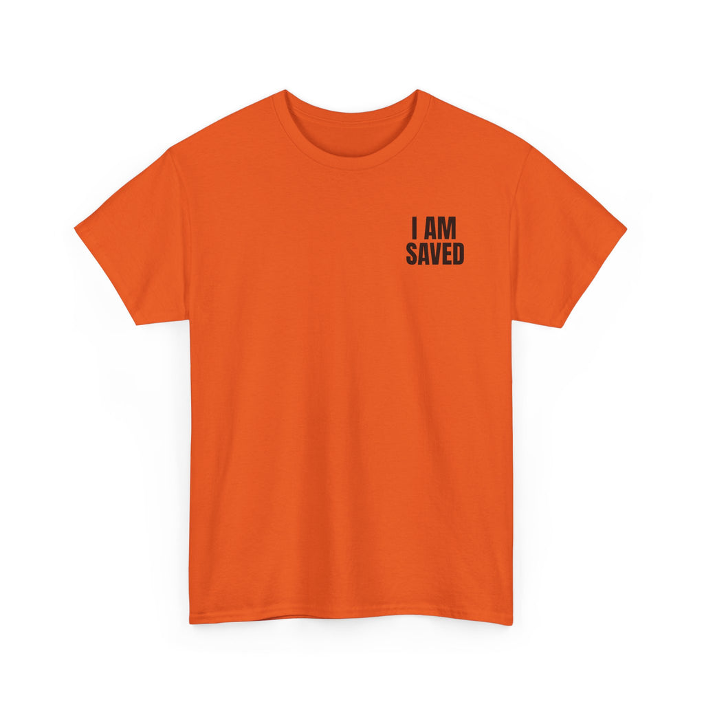 Saved Christian T‑Shirt — “I Am Saved” Bible Verse Tee (Ephesians 2:8)