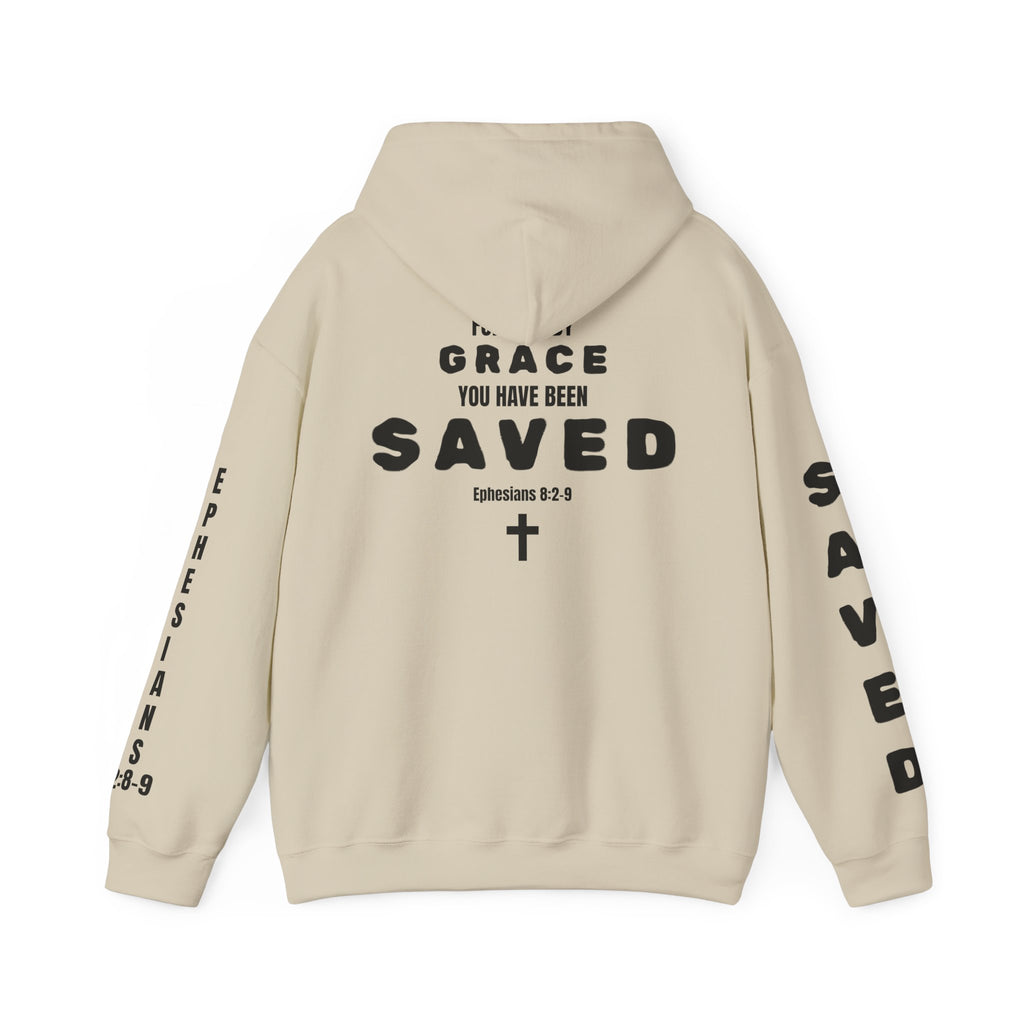 Saved Christian Hoodie — "I Am Saved" Faith Pullover (Ephesians 2:8-9)