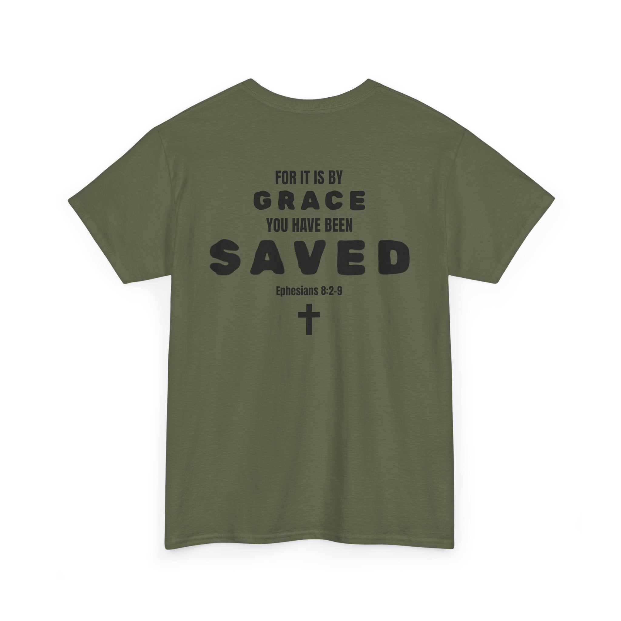 Saved Christian T‑Shirt — “I Am Saved” Bible Verse Tee (Ephesians 2:8)