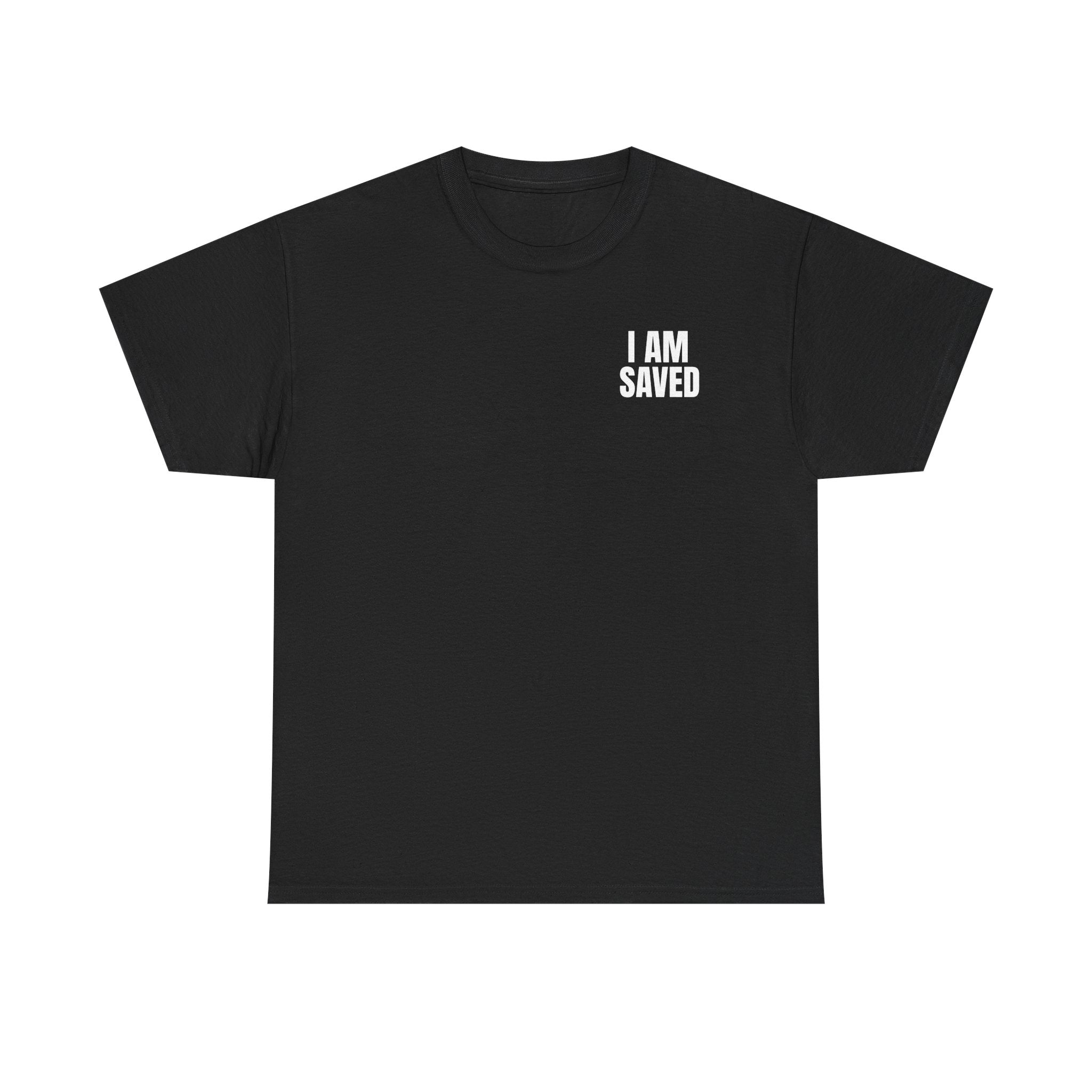 Saved Christian T‑Shirt — “I Am Saved” Bible Verse Tee (Ephesians 2:8)