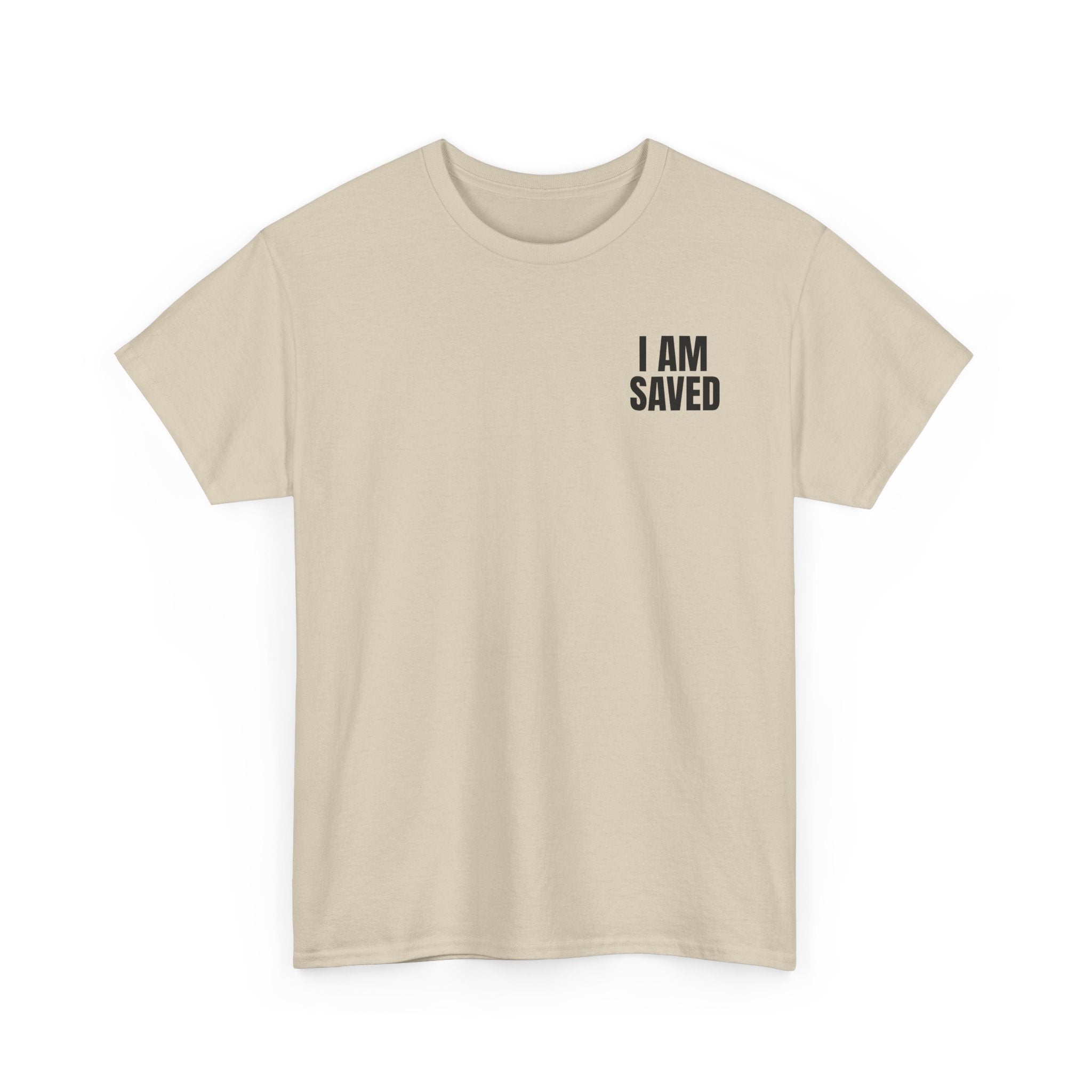 Saved Christian T‑Shirt — “I Am Saved” Bible Verse Tee (Ephesians 2:8)
