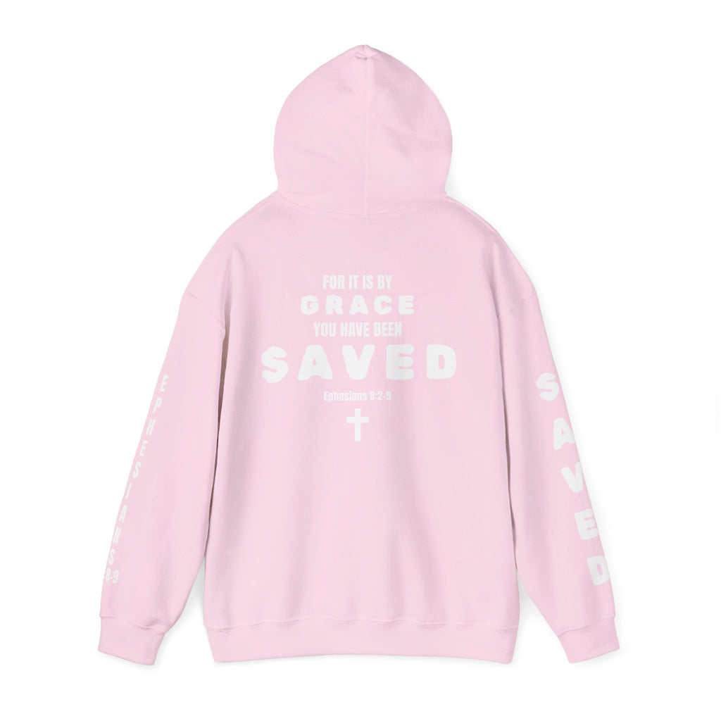 Saved Christian Hoodie — "I Am Saved" Faith Pullover (Ephesians 2:8-9)