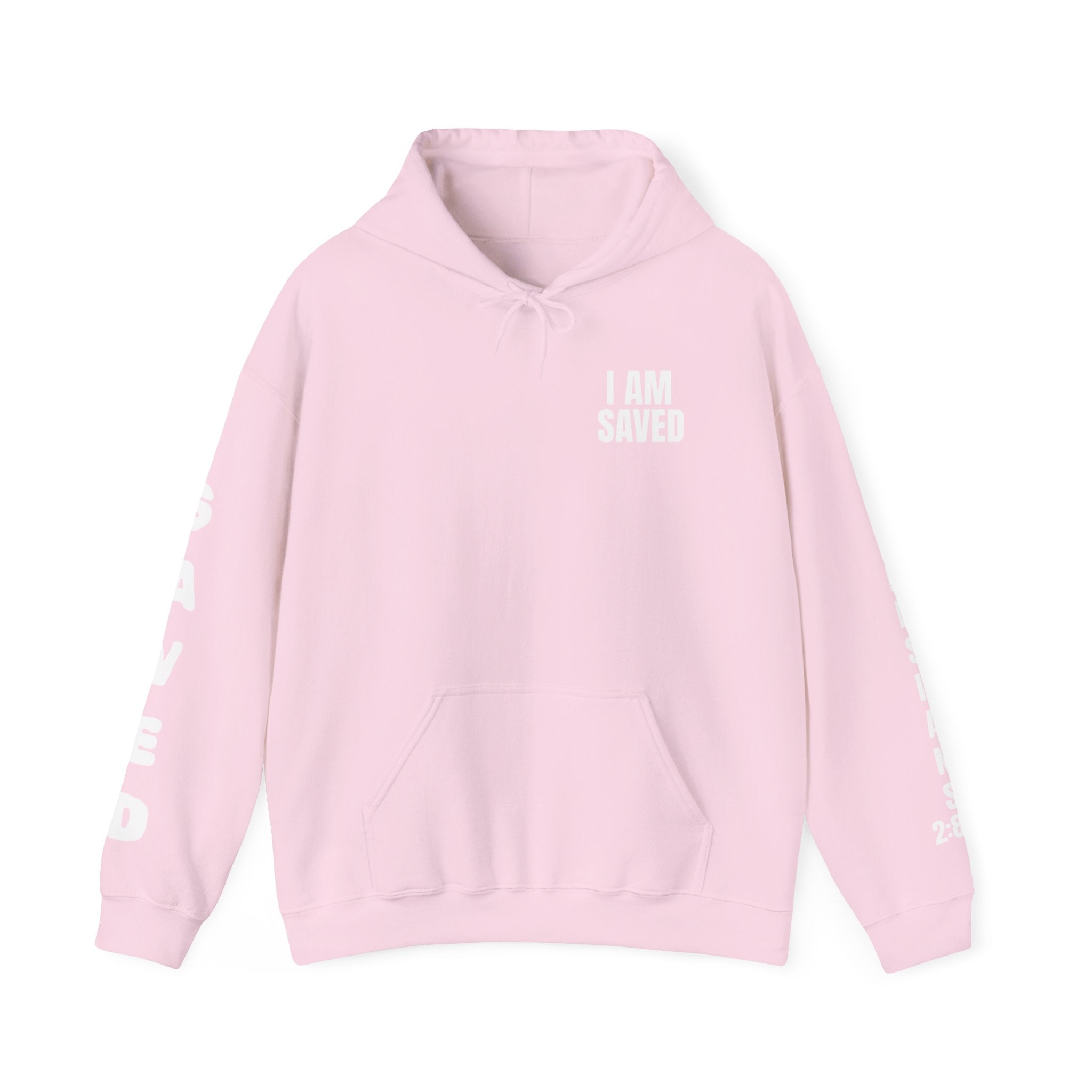 Saved Christian Hoodie — "I Am Saved" Faith Pullover (Ephesians 2:8-9)