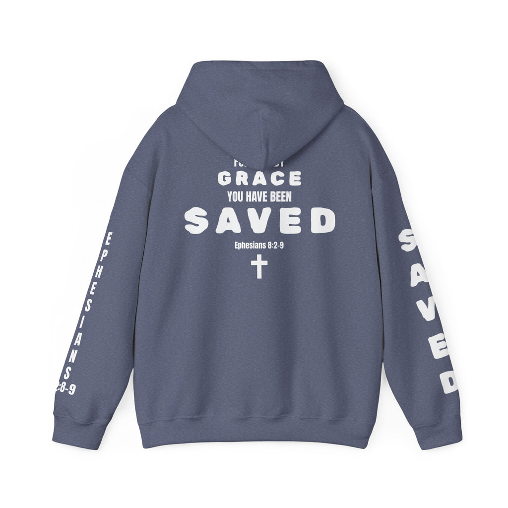 Saved Christian Hoodie — "I Am Saved" Faith Pullover (Ephesians 2:8-9)