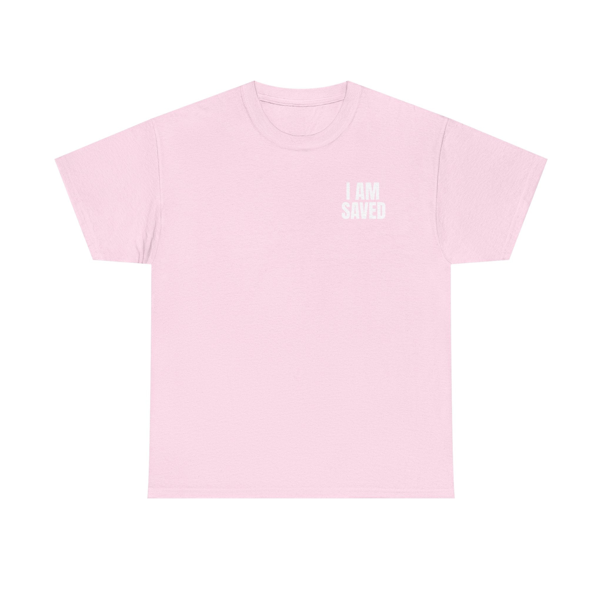Saved Christian T‑Shirt — “I Am Saved” Bible Verse Tee (Ephesians 2:8)