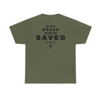 Saved Christian T‑Shirt — “I Am Saved” Bible Verse Tee (Ephesians 2:8)