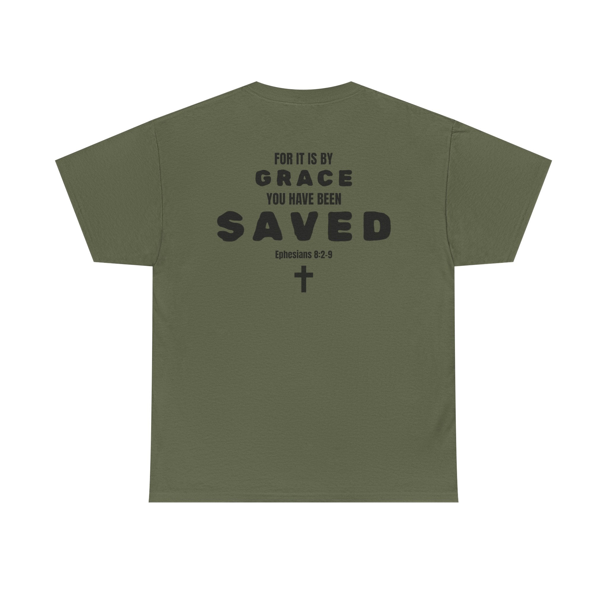 Saved Christian T‑Shirt — “I Am Saved” Bible Verse Tee (Ephesians 2:8)