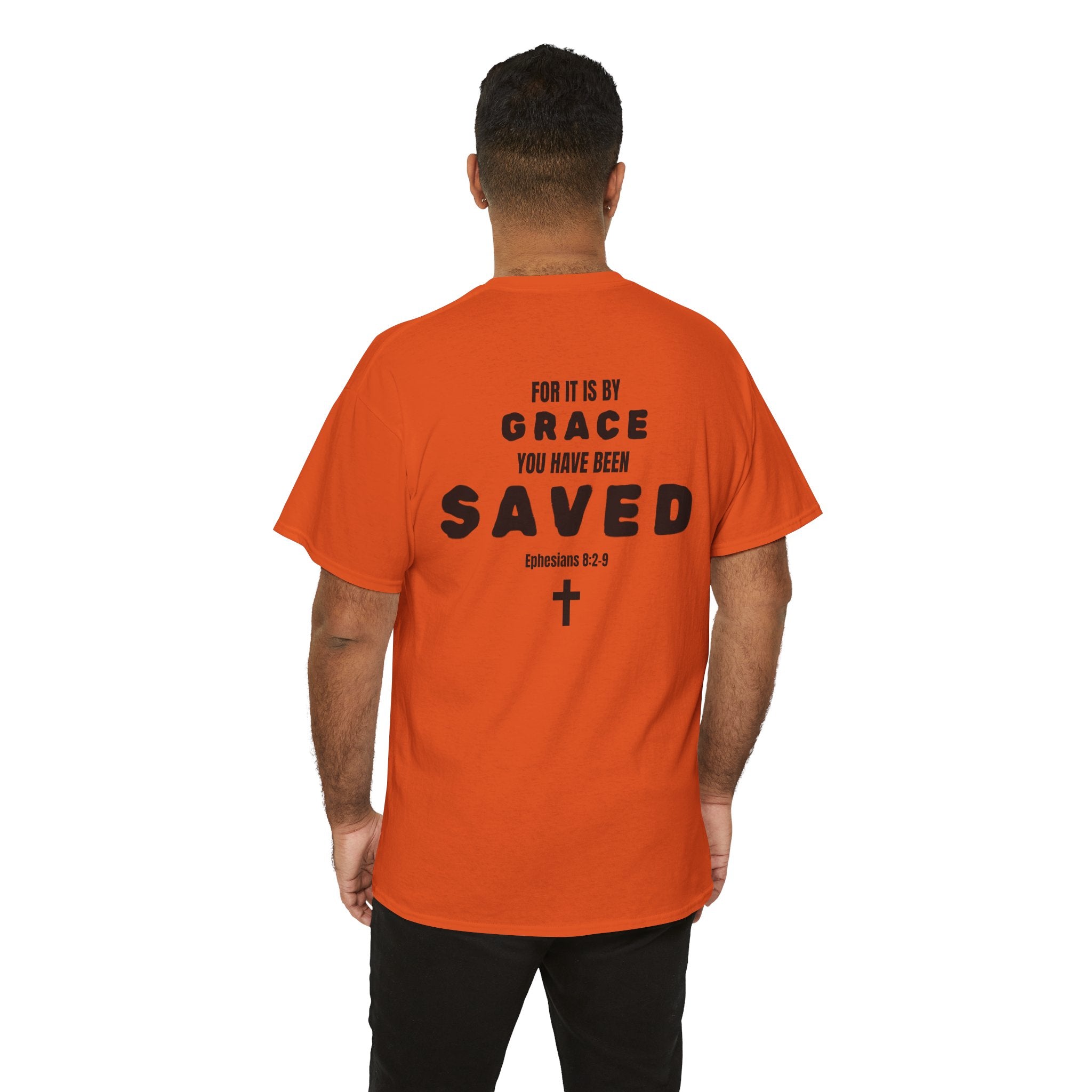 Saved Christian T‑Shirt — “I Am Saved” Bible Verse Tee (Ephesians 2:8)