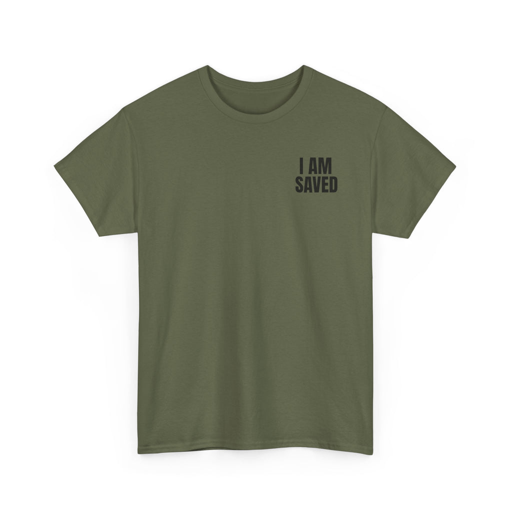 Saved Christian T‑Shirt — “I Am Saved” Bible Verse Tee (Ephesians 2:8)