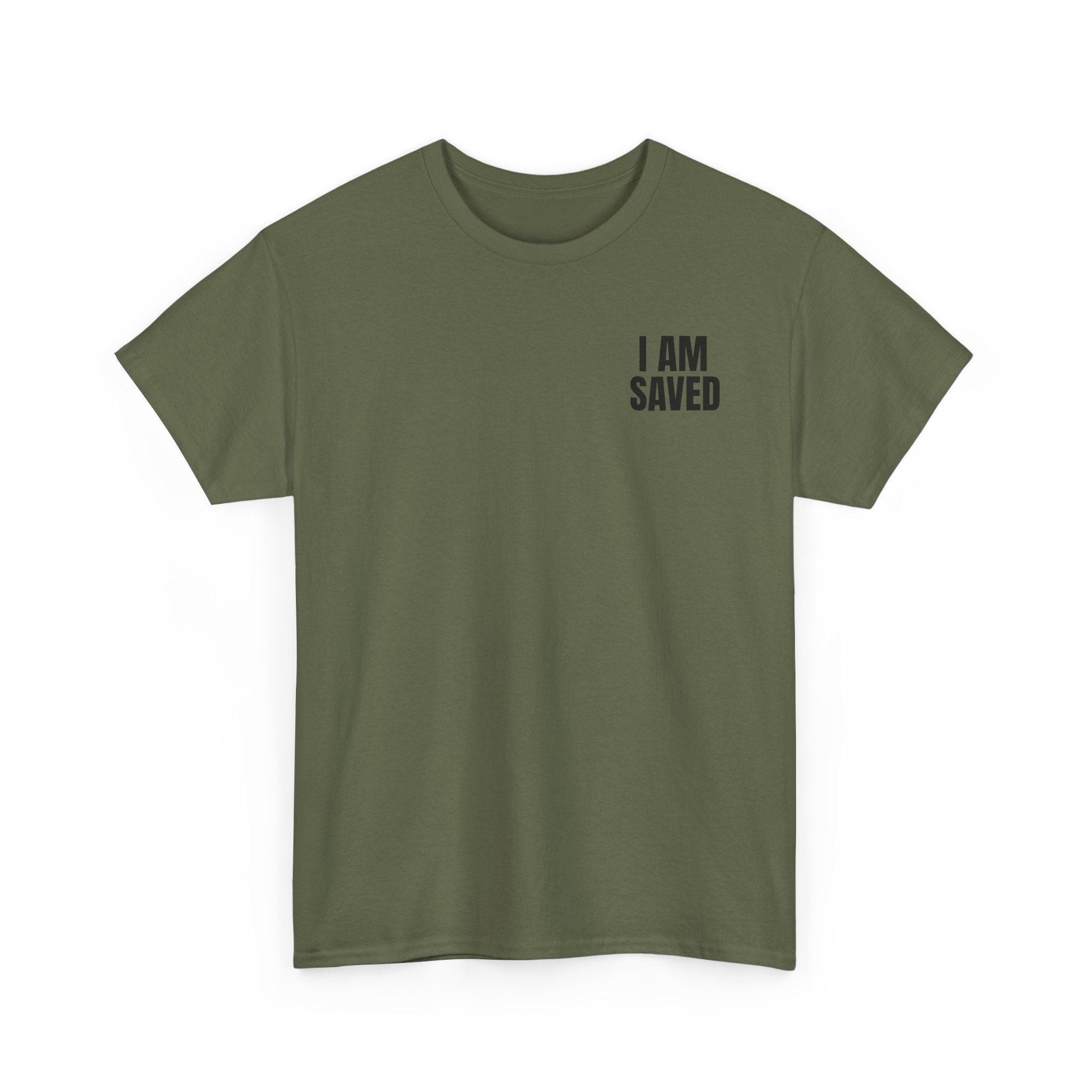 Saved Christian T‑Shirt — “I Am Saved” Bible Verse Tee (Ephesians 2:8)