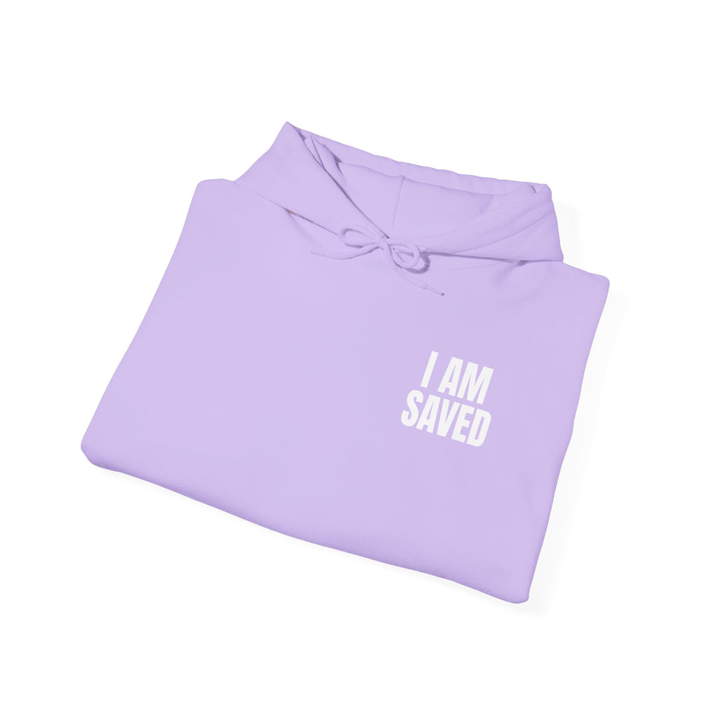 Saved Christian Hoodie — "I Am Saved" Faith Pullover (Ephesians 2:8-9)
