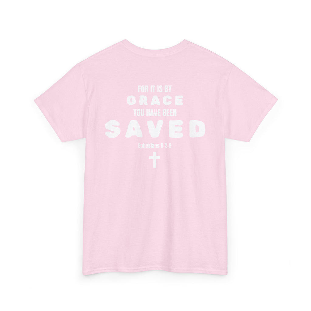 Saved Christian T‑Shirt — “I Am Saved” Bible Verse Tee (Ephesians 2:8)