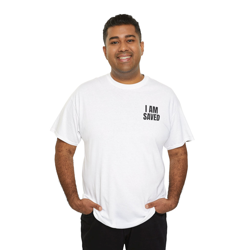 Saved Christian T‑Shirt — “I Am Saved” Bible Verse Tee (Ephesians 2:8)