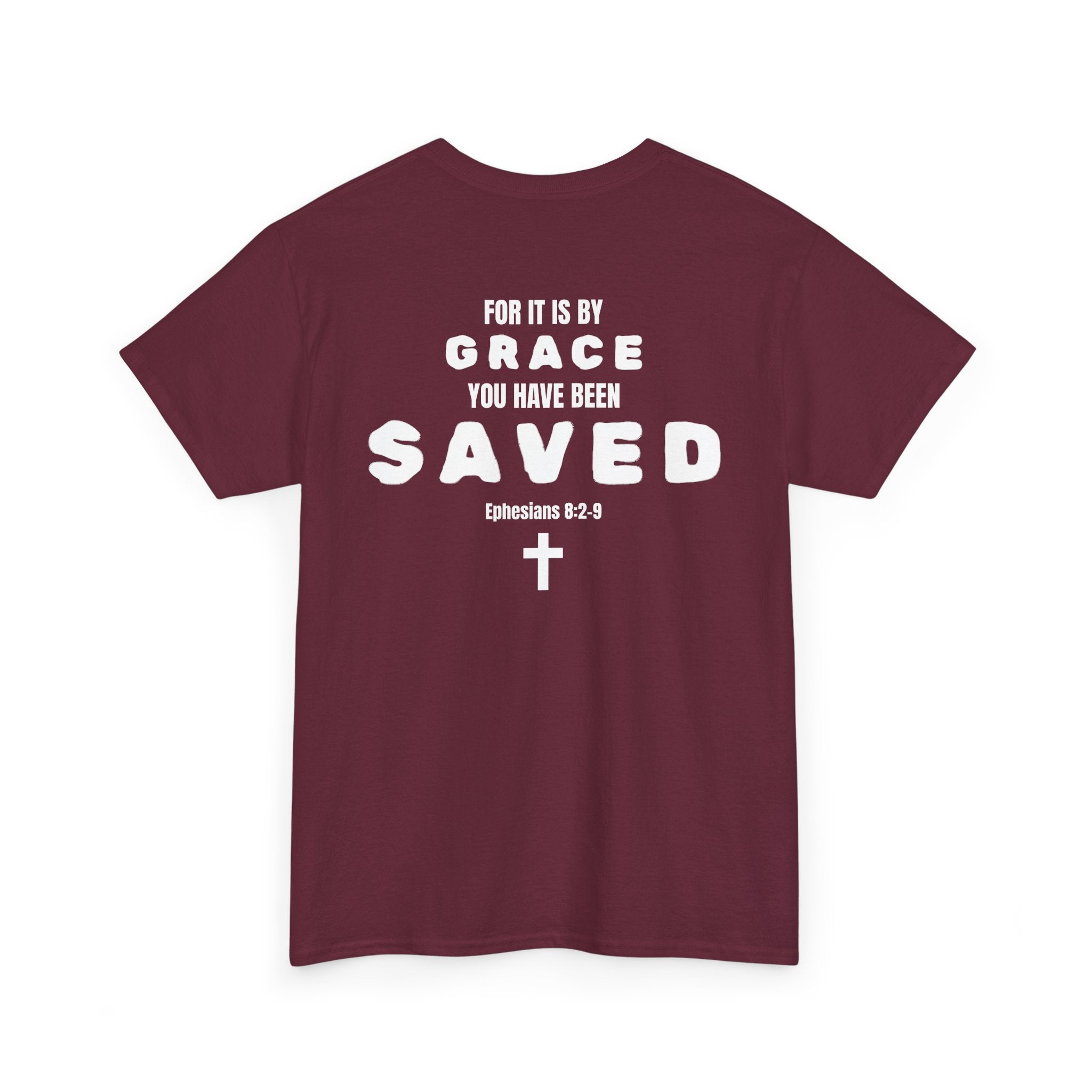 Saved Christian T‑Shirt — “I Am Saved” Bible Verse Tee (Ephesians 2:8)