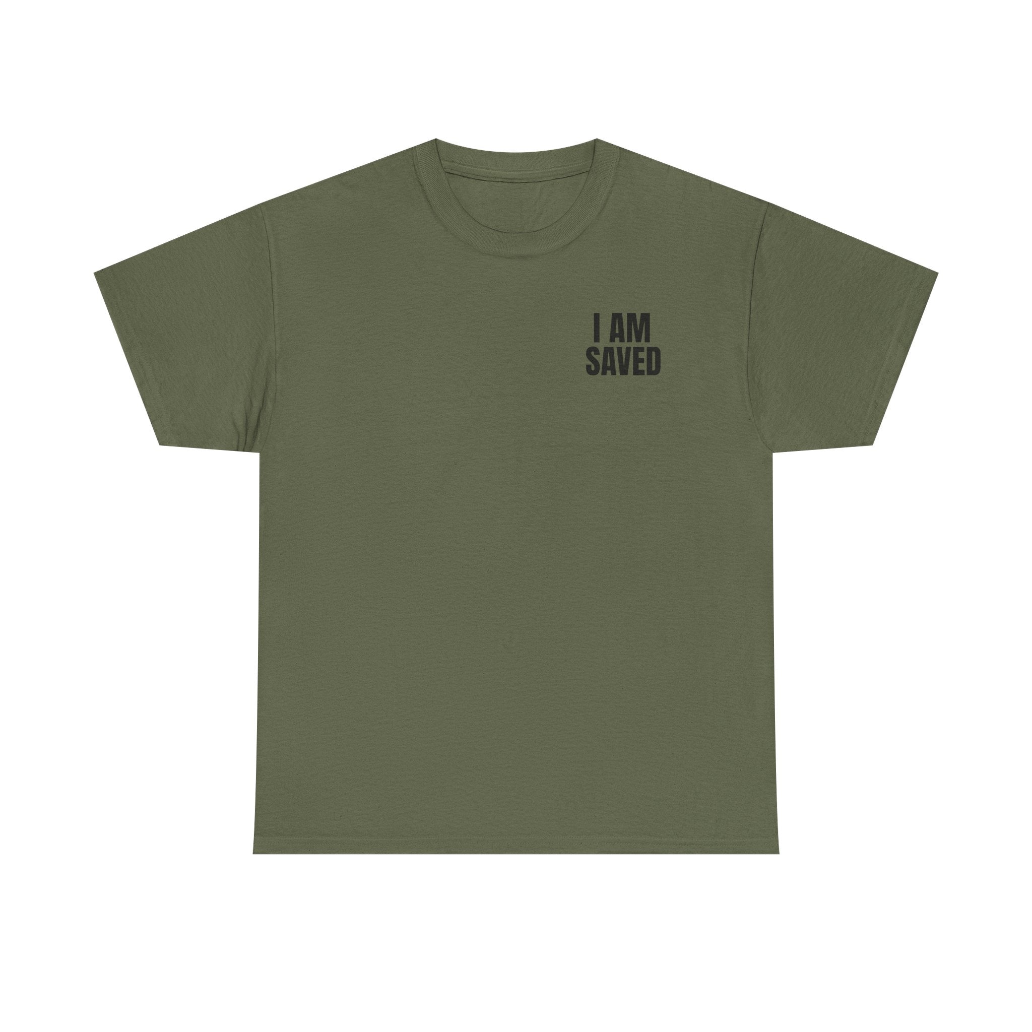 Saved Christian T‑Shirt — “I Am Saved” Bible Verse Tee (Ephesians 2:8)