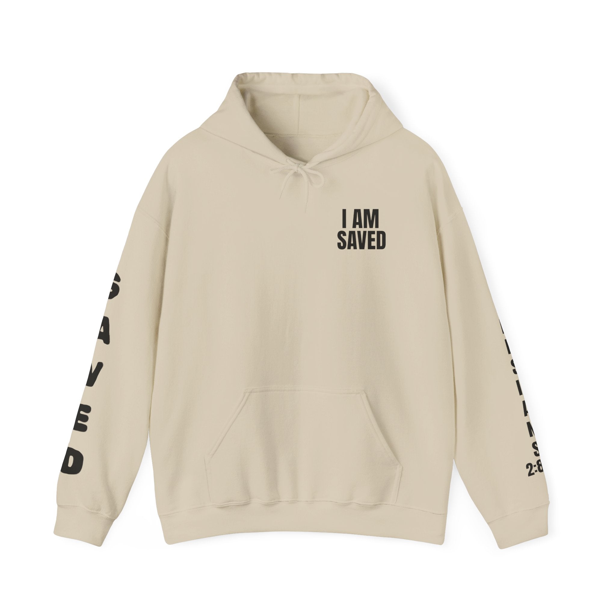 Saved Christian Hoodie — "I Am Saved" Faith Pullover (Ephesians 2:8-9)